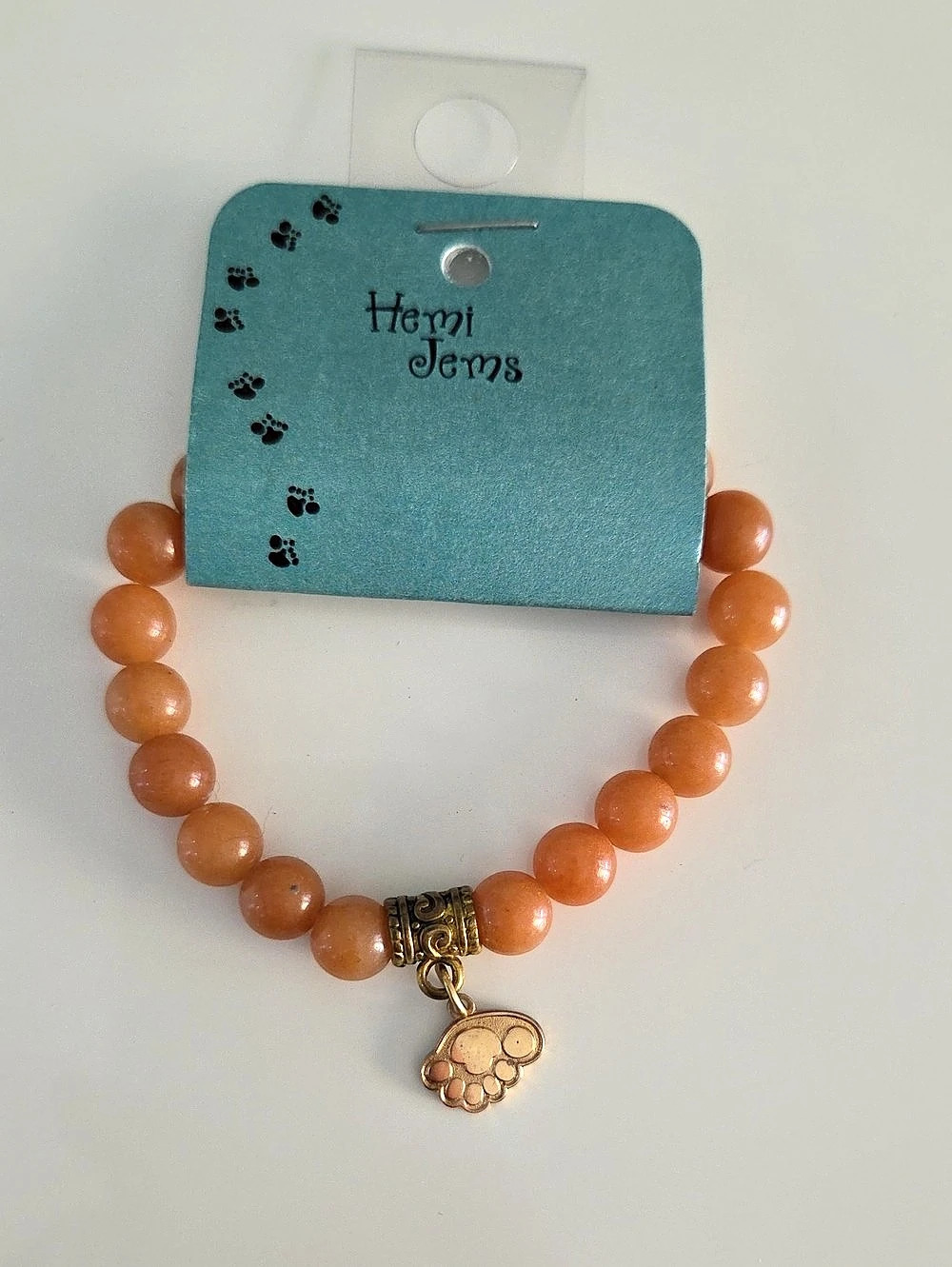 Homi Gems Beaded Pendant Necklace in Orange & Gold Like New